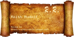 Reith Rudolf névjegykártya